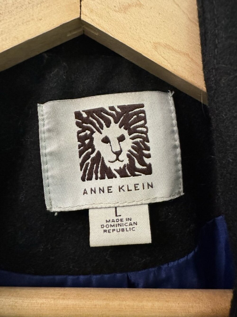Anne Klein Women’s Wool Peacoat Black L Double Breasted 60% Wool - Picture 5 of 7